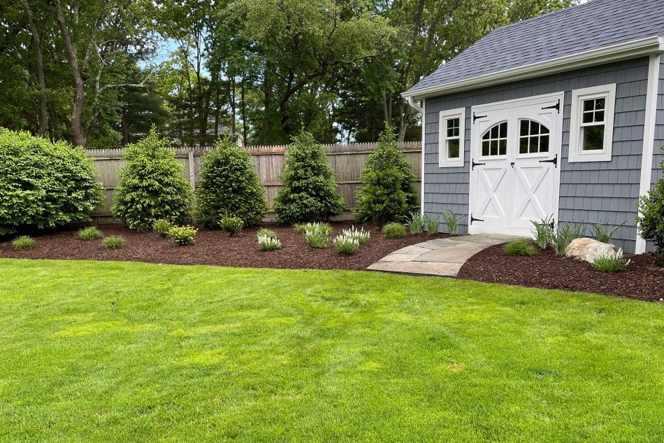 Healthy green front lawn