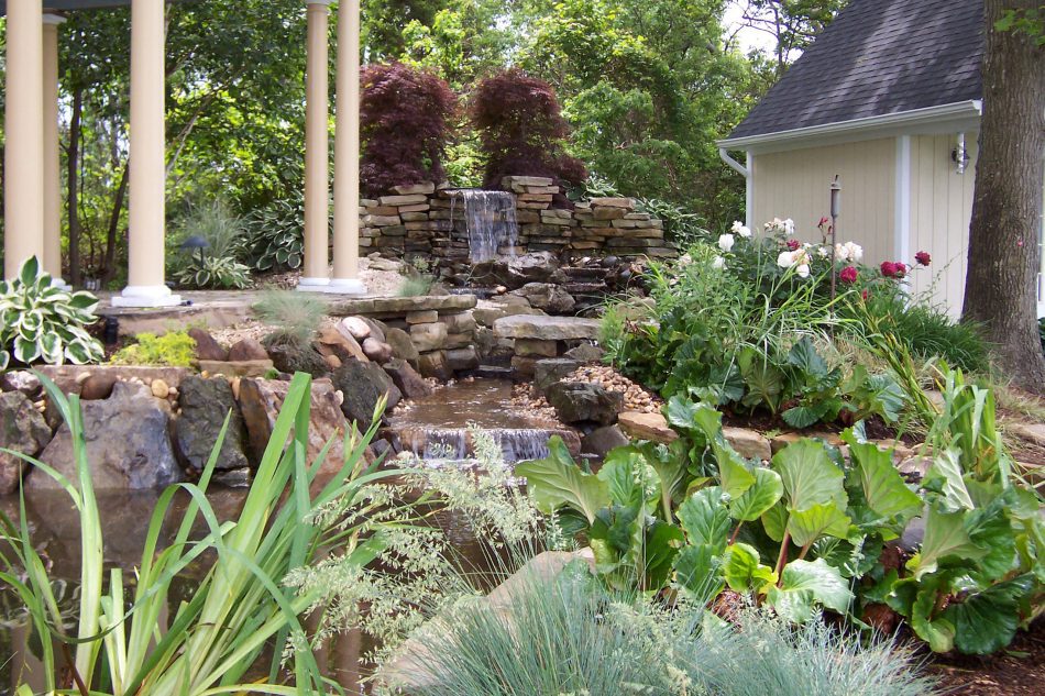 Waterfall and garden